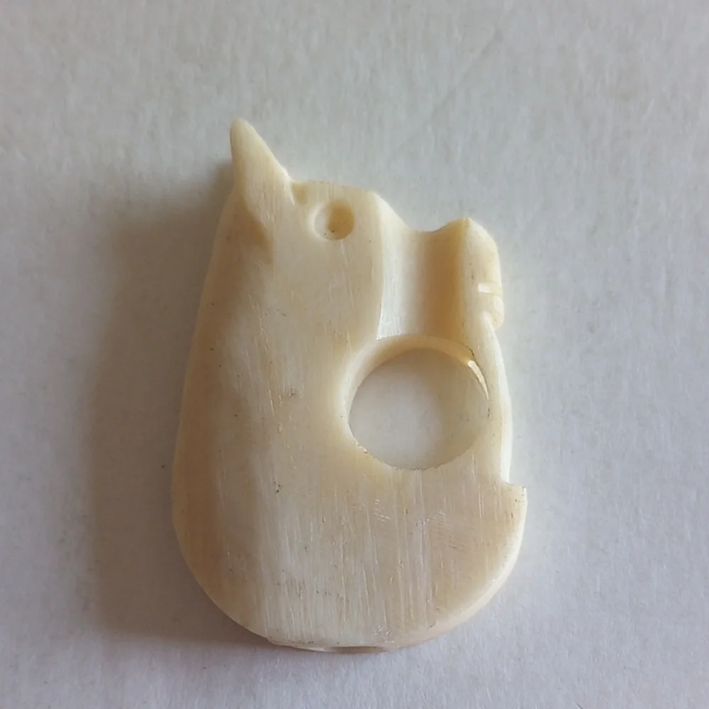 VINTAGE CARVED BONE PENDANTS LOT HORSE BUTTERFLY ELEPHANT